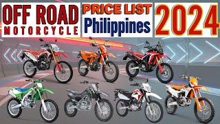 Off Road motorcycles price list in philippines 2024 [upl. by Jarvis]