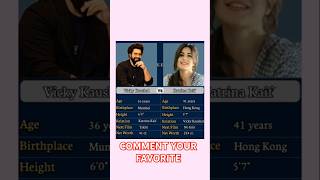 Vicky Kaushal 🆚 Katrina Kaif Biography shorts ytshorts [upl. by Leela]