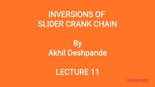 Lecture 11  Inversions of Slider Crank Chain [upl. by Kirby]