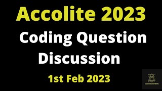 Accolite Digital Coding Questions And Answers  Accolite Hiring 2023 [upl. by Nivlek]