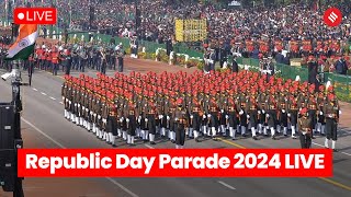 Republic Day Parade 2024 75th Republic Day Parade at Kartavya Path  26 January Parade 2024 [upl. by Auqinot]