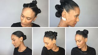 5 COIFFURES À PARTIR DE PETITS CHIGNONS cheveux naturels afro [upl. by Ydaf]