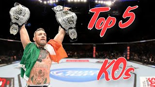 The 5 CLEANEST KOs in UFC [upl. by Bollinger761]