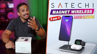 Carregador sem Fio da Satechi  MAGSAFE 3 em 1  UNBOXING macmasi satechi [upl. by Htennek]