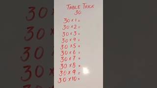 Table trick Times Table Table of 30 maths geomaths26 mathstricks [upl. by Shig]