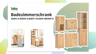 SoBuy Badezimmerschrank  Wäscheschrank  Badschrank  Hochschrank  Wäscheschränke  BZR98N [upl. by Nelyahs]