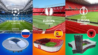 Champions League Europa League and Conference League Final Stadiums 202122 [upl. by Jud]