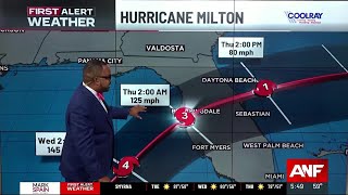 FIRST ALERT FORECAST Milton to hit Florida Wednesday night Cooler in north Georgia [upl. by Ferdy]