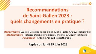 Webinar  Les 60 minutes de la SFSPM  Recommandations des SaintGallen 2023 [upl. by Ydaf]