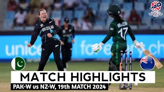 Pakistan Women vs New Zealand Women 19th T20 World Cup Highlights 2024  PAKW vs NZW Highlights [upl. by Greene]