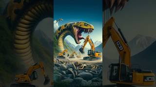 Giant Snake vs Jcb Excavator shorts jcb excavator automobile [upl. by Yendirb]