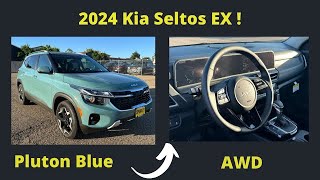 2024 Kia Seltos EX AWD In Pluton Blue Walk around The Best New Small SUV [upl. by Einhoj]