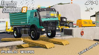 Fixing pier and cleaning sand  Public Work Sandy Bay  Farming Simulator 19  Episode 14 [upl. by Aiyn36]