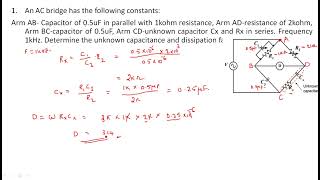 Schering Bridge  Example Problems 12  Electrical Instruments  EIM   Lec  52 [upl. by Ahsilahs]