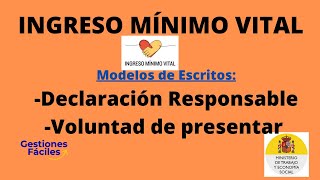 MODELOS de DECLARACION RESPONSABLE y de VOLUNTAD para la Solicitud del INGRESO MINIMO VITAL [upl. by Winna]