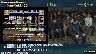 Super PunchOut Blindfolded Speed Run Live 02409 SNES by Zallard1 AGDQ 2014 [upl. by Ysdnil341]