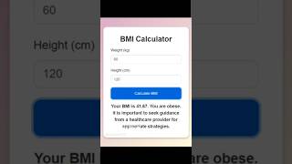 How to make BMI calculator using html css bootstrap and javascript [upl. by Mercedes828]