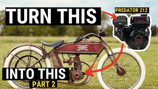 4 Stroke Motorized Bicycle How to Make a Predator 212 Look OLD Part 2 [upl. by Nedearb324]