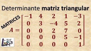 Determinante de una matriz triangular de 5x5  La Prof Lina M3 [upl. by Anaerb]