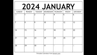 How to get free printable January 2024 calendar  Axnent [upl. by Eterg]