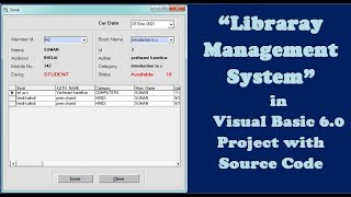 Library Management System in Visual Basic 60  Library Management System  VB6 Project Report [upl. by Jorie]