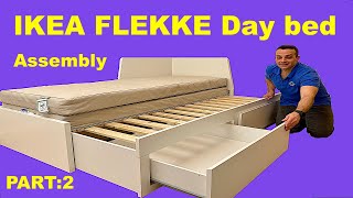 Ikea day bed assembly instructions  IKEA FLEKKE Day bed frame with 2 drawers assembly  PART 2 [upl. by Nitza]