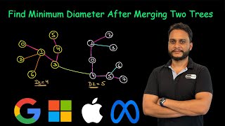 Find Minimum Diameter After Merging Two Trees [upl. by Adnael52]