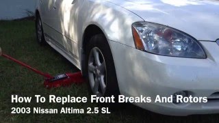 How To Replace Front Brakes and Rotors on Nissan Altima 2002 2006 [upl. by Bax]