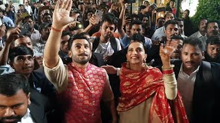 Deepika Padukone and Ranveer Singh GRAND Welcome After Marriage  Mumbai Airport [upl. by Asor726]