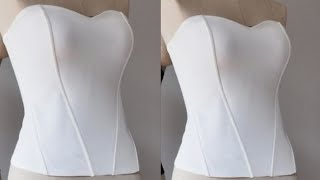 How to draft a bustier pattern Bustier pattern friendly beginner tutorial [upl. by Lodmilla]