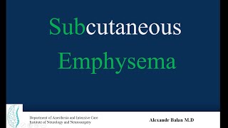 Subcutaneous Emphysema [upl. by Nappie]