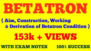 BETATRON  AIM PRINCIPLE CONTRUCTION WORKING OF BETATRON  NUCLEAR PHYSICS  WITH EXAM NOTES [upl. by Anavoj59]