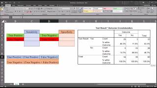 Calculating Sensitivity and Specificity in SPSS and Excel [upl. by Devland885]