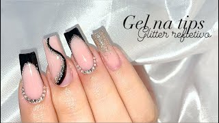 PASSO A PASSO GEL NA TIPS E DECORAÇÃO 🖤✨ [upl. by Reviere]