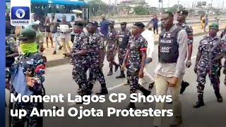 Moment Lagos CP Shows up Amid Ojota Protesters [upl. by Trudi]