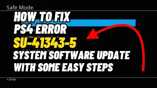 How To Fix PS4 Error Code SU413435 PS4 reinstall System Software Initialisation [upl. by Adnaral]