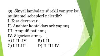 Otomotiv Elektromekanik Dalı Teorik Sınavı Kalfalık Çalışma Soruları 2 Kısım [upl. by Sdlonyer]