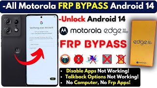 Motorola Edge 50 Pro FRP Bypass 2024 Without PC All Moto Android 14 Frp Google Account New Trick [upl. by Aihseyn]