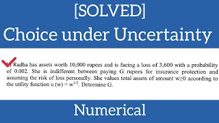 MEC 101 Numerical Choice under uncertainty and insurance [upl. by Klotz]