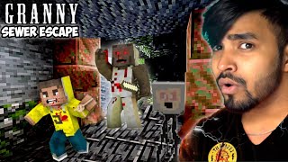 TECHNO GAMERZ PLAY MINECRAFT GRANNY SEWER ESCAPE [upl. by Arihs385]