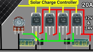 12V24V 20A DIY Solar Charge Controller Circuit Anyone Can Make in 2024 [upl. by Isdnyl]