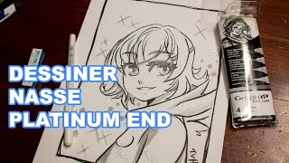 Dessiner Nasse de Platinum End  Liner Graphit brush [upl. by Mountford]