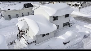 INSANE Lake Effect THUNDER Snow Drone Video  4ft of Snow in Copenhagen New York [upl. by Ziagos]