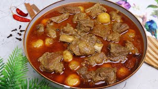 দেশিও স্টাইলে আলু দিয়ে গরুর মাংসের ঝোল  Beef Curry With Potato [upl. by Bertha]