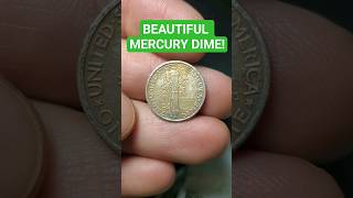 BEAUTIFUL MERCURY DIME FOUND IN A ROLL coinrollhunting coins silver mercurydime [upl. by Kerri]