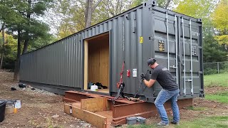 Man Builds Amazing DIY Container Workshop  Start to Finish by BendheimBoards [upl. by Ahsenor]