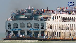 Largest Passenger Ship MV Surovi9 Launch Entering in Meghna River [upl. by Aliehs975]