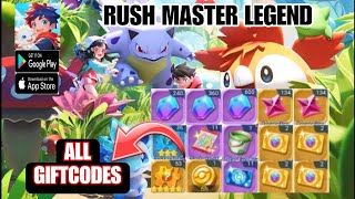 Rush Master Legend amp All 6 Giftcodes  6 Free Codes Rush Master Legend  How to Redeem [upl. by Ccasi]