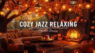 Warm Autumn Jazz 🍂 Relaxing Saxophone Melodies for Study Work and Peaceful Fall Nights [upl. by Amuh879]