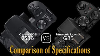 Canon EOS 250D vs Panasonic Lumix G85 A Comparison of Specifications [upl. by Cirad]